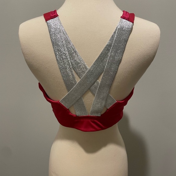 Fabletics Paige Low Impact Red/Silver Sports Bra - Picture 11 of 12